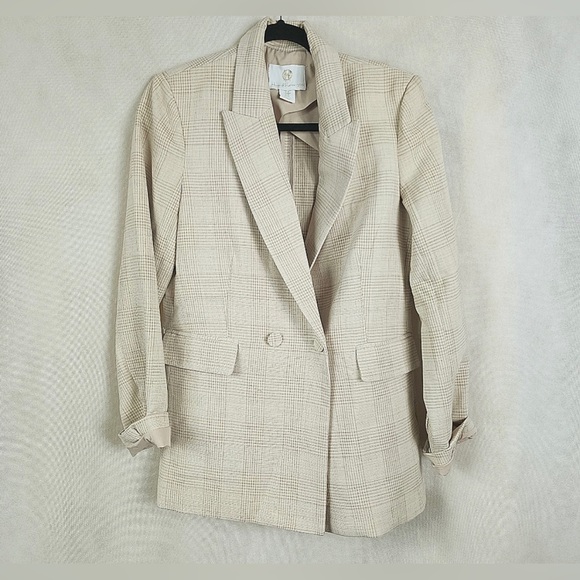 House of Harlow 1960: Plaid Double Breasted Blazer - Picture 3 of 7